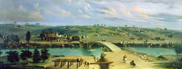 Argentine Camp on the other side of the San Lorenzo River, Argentina, 1865 (oil on canvas)