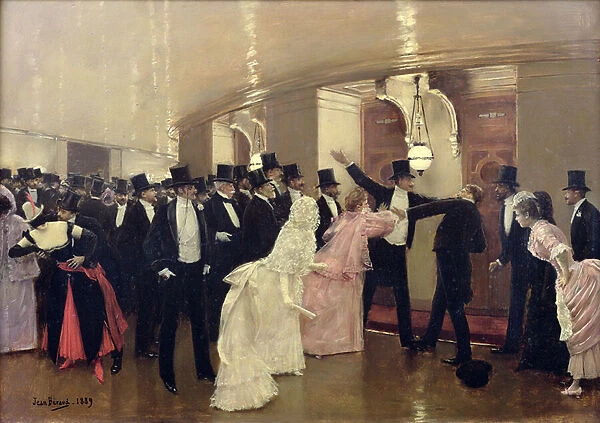An Argument in the Corridors of the Opera, 1889 (oil on canvas)