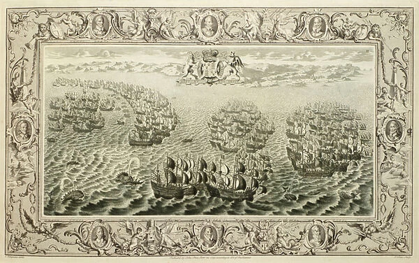 Armada (engraving from a tapestry), 1739