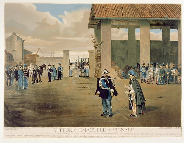 The Armistice of Vignale (colour litho)