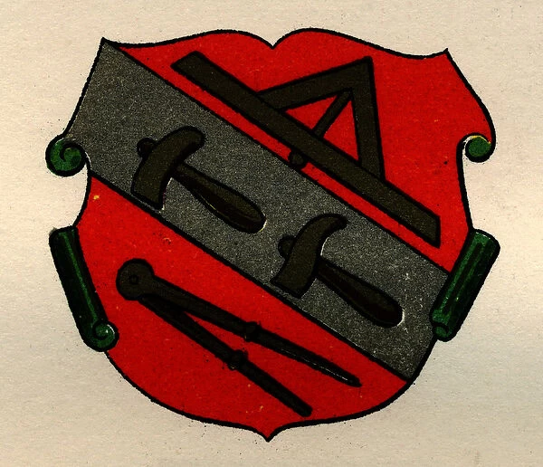 Arms of the Stone Masons of Strasburg, from The History of Freemasonry