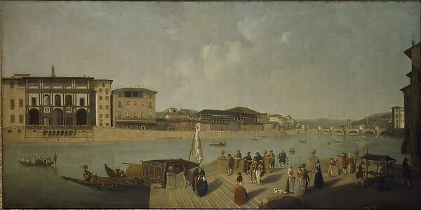 The Arno at Florence (oil on canvas)