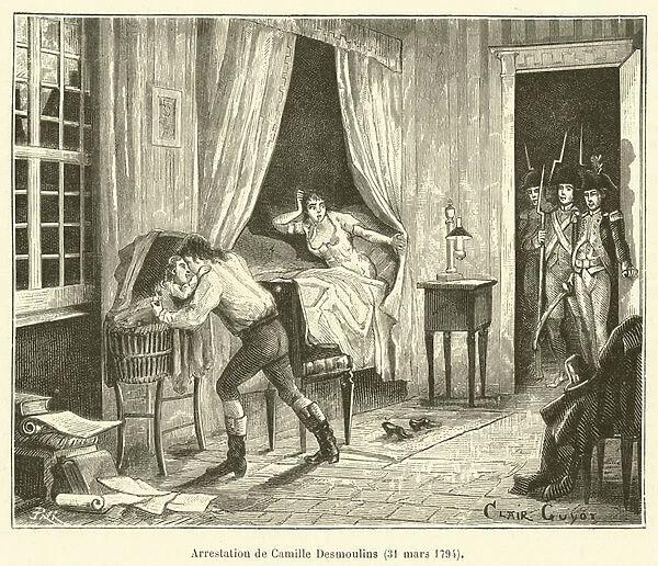 Arrestation de Camille Desmoulins, 31 mars 1794 (engraving)