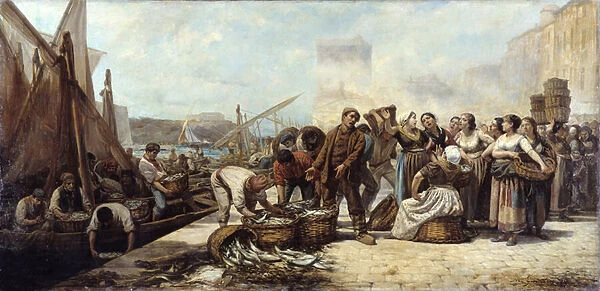 Arrival of fishermen at the Old Port in Marseille, 1884 (oil on canvas)