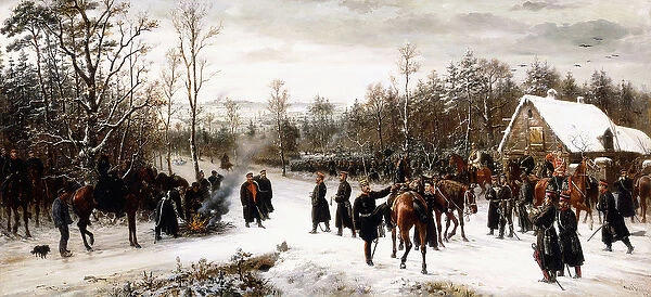 Arrival of Prince Frederick Charles on the Battlefield of Vionville, 1876 (oil on canvas)