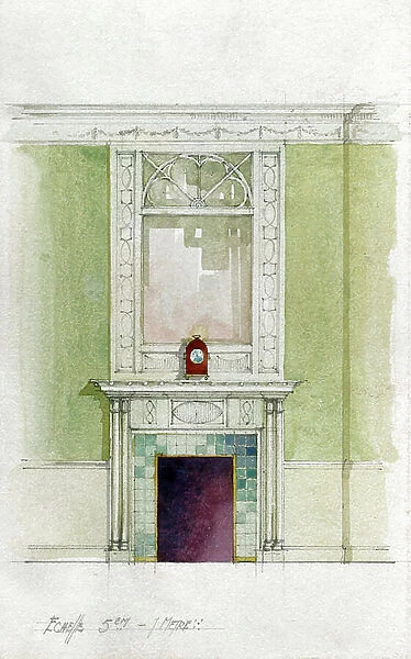 Art Nouveau style interior. (Illustration, ca. 1910)