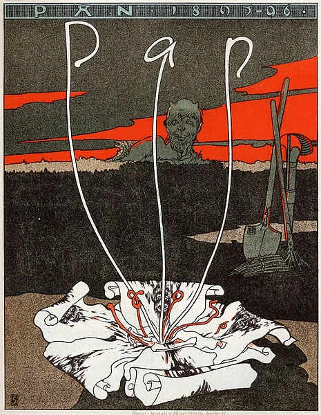 Art. Pan, magazine in art nouveau style. Poster by Joseph Sattler, Germany, c