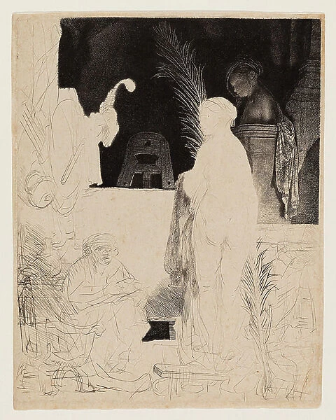 The Artist Drawing from the Model, c. 1639 (etching and drypoint on buff laid paper)