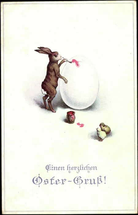 Framed Print : Artist Happy Easter, Easter Bunny painted Easter egg, chick Framed Print : Artist Happy Easter, Easter Bunny painted Easter egg, chick
