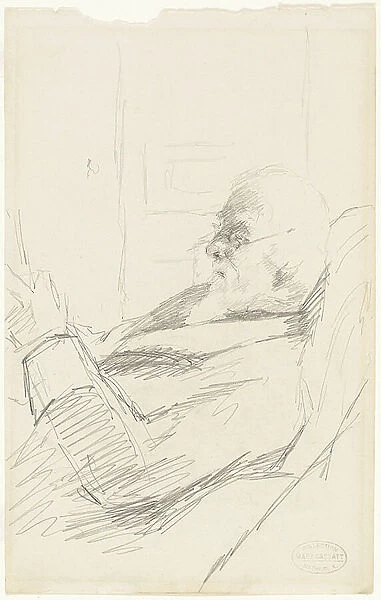 The Artist's Father Reading, c.1883 (graphite, on ivory wove paper)