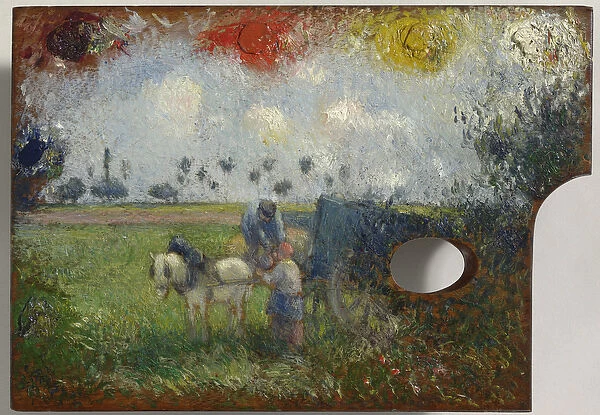 The Artists Palette with a Landscape, c. 1878-80 (oil on panel)