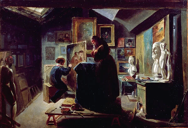 In the Artists Studio, 1820-30 (oil on canvas)