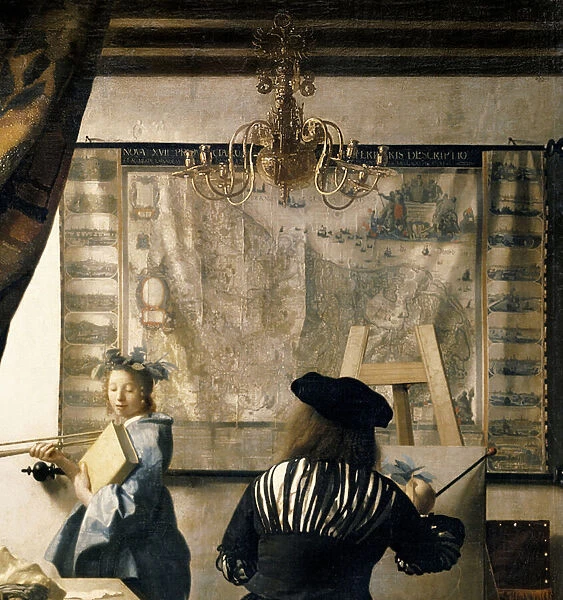 The Artists Studio, c. 1665-66 (oil on canvas) (detail of 408)