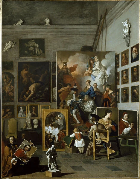 The artists workshop (oil on canvas, c. 1740)