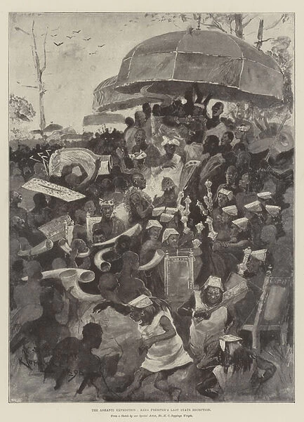 The Ashanti Expedition, King Prempehs Last State Reception (litho)