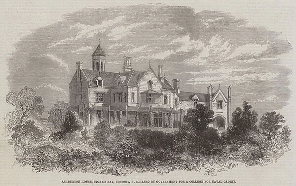 Ashburton House, Stokes Bay, Gosport, purchased by Government for a College for Naval Cadets (engraving)