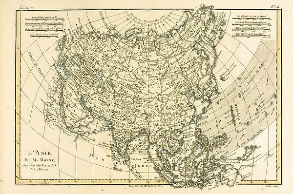 Asia, from Atlas de Toutes les Parties Connues du Globe Terrestre by Guillaume Raynal