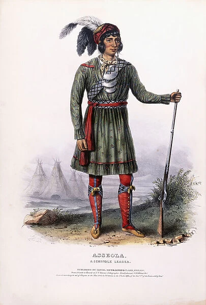 Asseola, a Seminole Leader, c. 1837-1844 (hand-finished colour lithograph)
