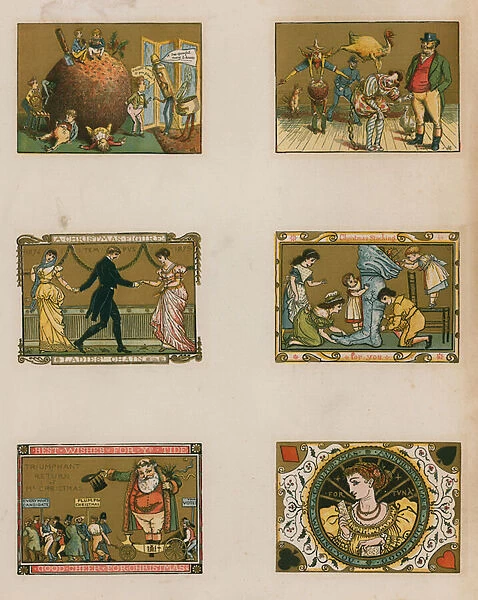 Assorted Victorian Christmas scenes (colour litho)