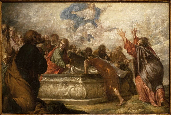 The Assumption of the Virgin. Painting by Juan de Valdes Leal (1622-1690), oil on canvas