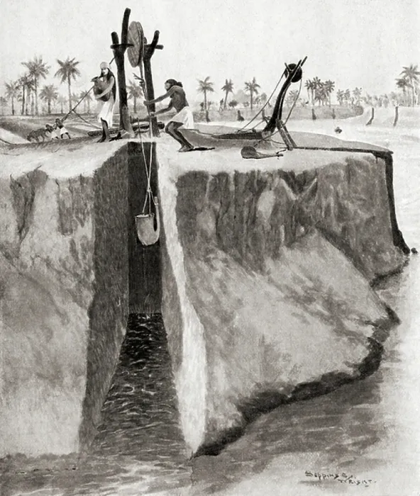 Framed Print : The Assyrian method of irrigation Framed Print : The Assyrian method of irrigation