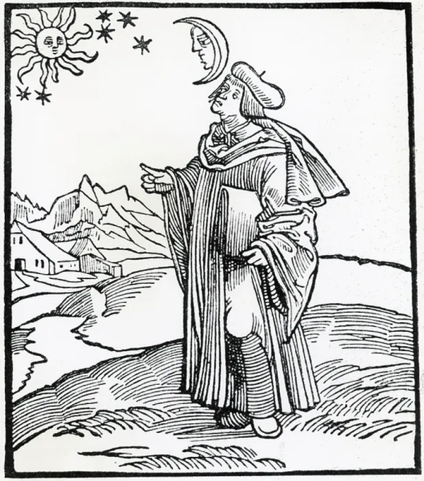 Framed Print : Astronomer-Astrologer observing celestial objects. Woodcut 1490 Framed Print : Astronomer-Astrologer observing celestial objects. Woodcut 1490
