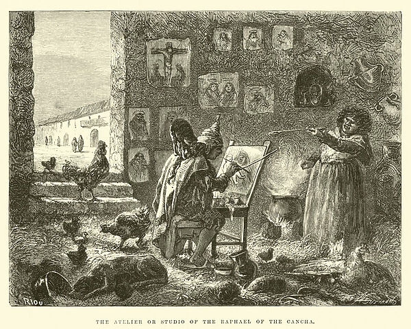The atelier or studio of the Raphael of the Cancha (engraving)