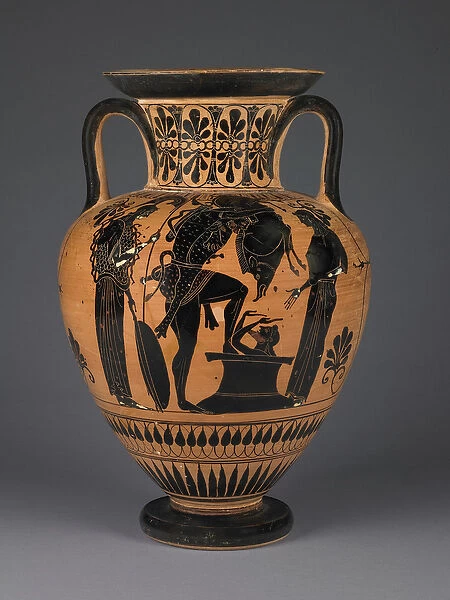 Athenian Attic black-figure amphora with Heracles carrying the Erymanthean boar, c