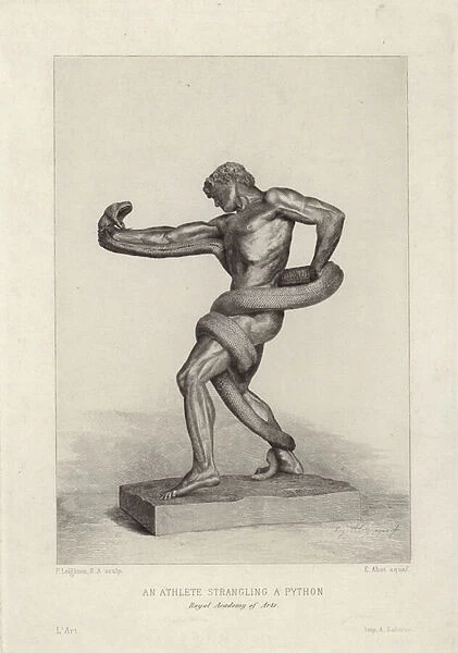 An Athlete Strangling a Python (etching)