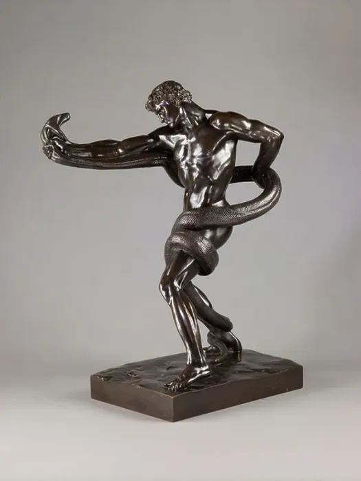 Framed Print : Athlete wrestling with a python, 1877 (bronze) Framed Print : Athlete wrestling with a python, 1877 (bronze)