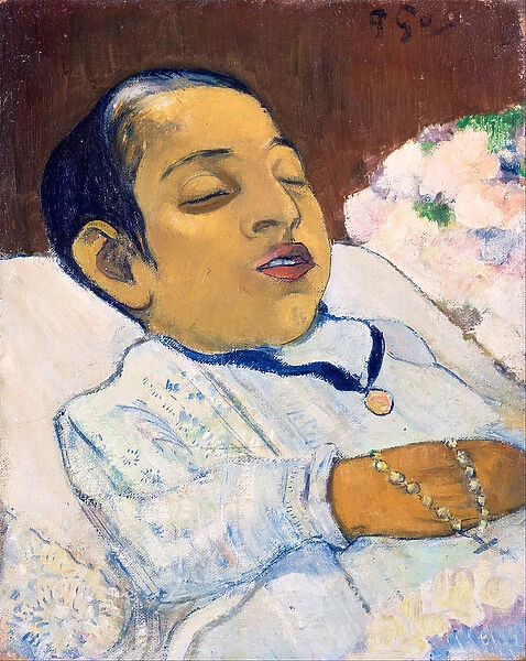 'Atiti'Enfant mort dans un lit - Peinture de Paul Gauguin