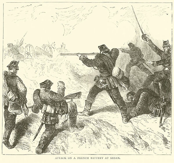 Attack on a French Battery at Sedan, September 1870 (engraving)