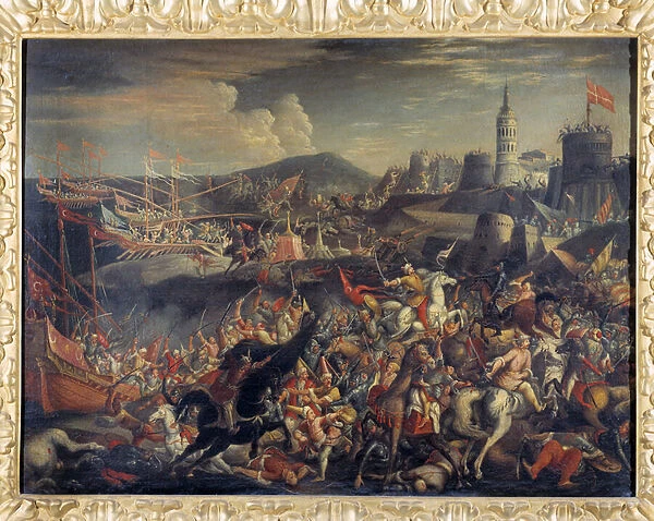 Attack of the Saracens on the Island of Malta, defended by the Knights Hospitaller in