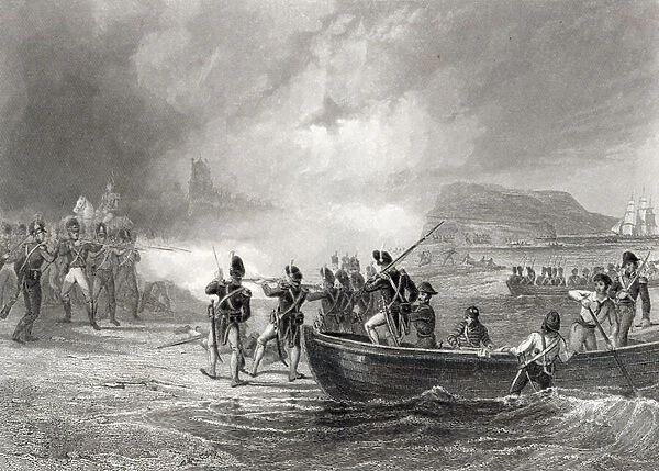 Attempt by the French fleet to land at Bantry Bay, Cork in 1796 (engraving)