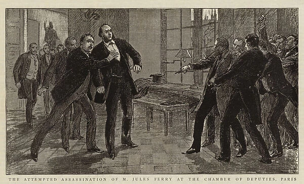 The Attempted Assassination of M Jules Ferry at the Chamber of Deputies, Paris (engraving)