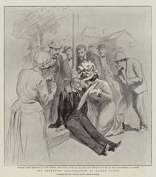 The Attempted Assassination of Maitre Labori (litho)