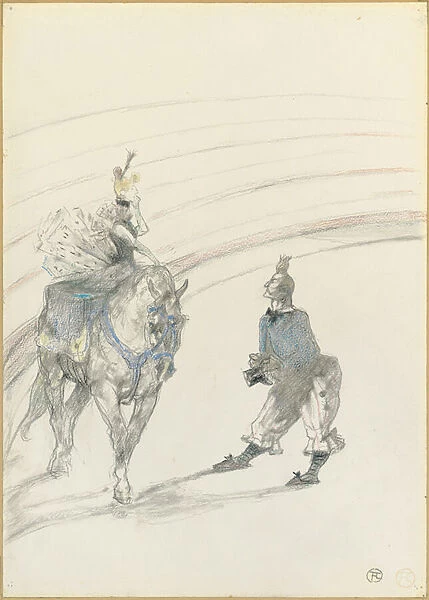 Au Cirque: Ecuyere de panneau, 1899 (pencil, black Conte crayon & coloured crayon
