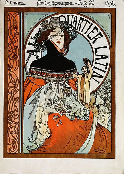 Au Quartier Latin, 1898 (lithograph in colours)