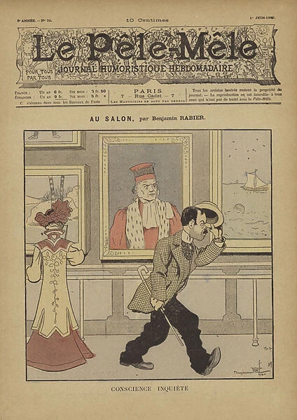 Au salon. Illustration for Le Pele-Mele, 1902 (colour litho)