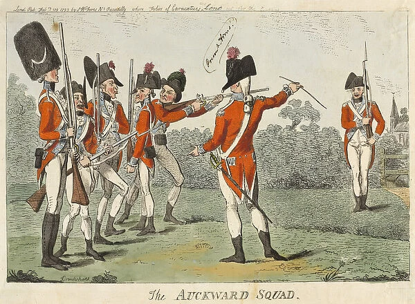 The Auckward Squad, 1793 (coloured etching)