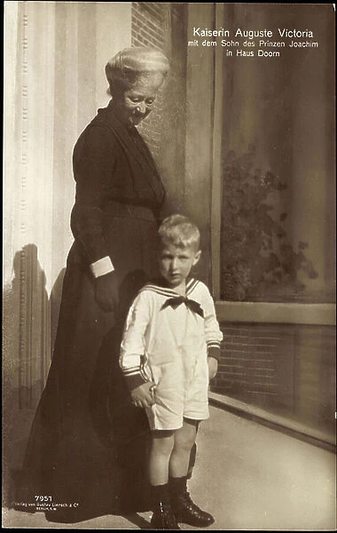 Auguste Viktoria of Prussia with Prince Joachim