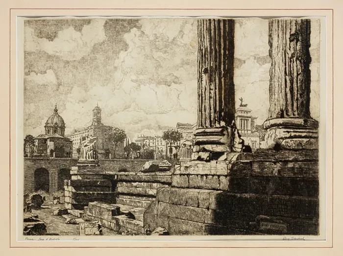 Framed Print : Augustus Forum (etching) Framed Print : Augustus Forum (etching)