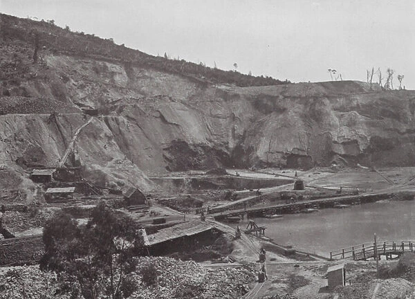 Australia: Part of Mount Bischoff Tin Mine, North-West Tasmania (b  /  w photo)