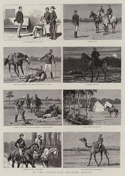 In the Australian Mounted Police (engraving)