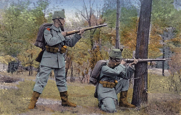 Austro-Hungarian army infantry soldiers, World War I, 1914-1918 (photo)