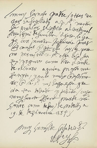 Autograph letter by Gonzalvo De Cordova to Miguel Perez De Almacon (engraving)