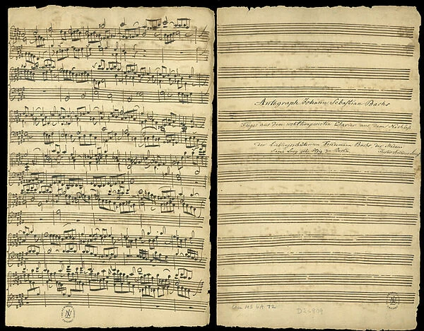 Autographed score of The Complete Fugue in B Major (no