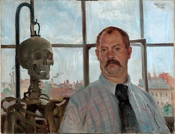 'Autoportrait au squelette'(Selfportrait with skeleton