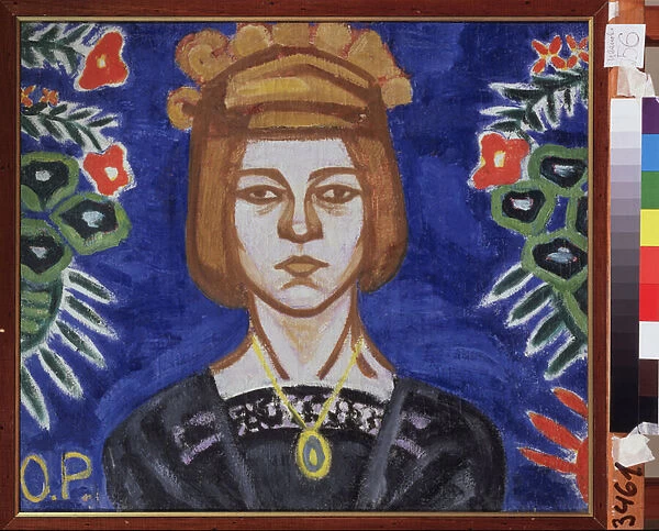 Autoportrait. Peinture de Olga Vladimirovna Rozanova (1886-1918), huile sur toile, vers 1912. Art russe, 20e siecle, avant garde. State Art Museum, Ivanovo (Russie)