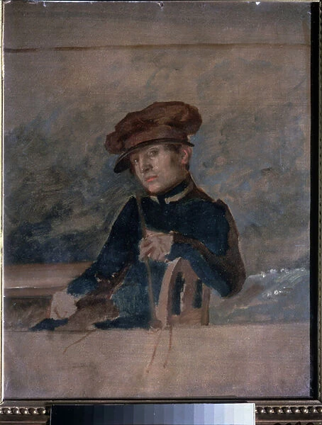 Autoportrait (Self Portrait). Oeuvre de Alexander Alexandreyevich Ivanov (1806-1858), huile sur papier, 1828. Art russe du 19e siecle. State Tretyakov Gallery, Moscou